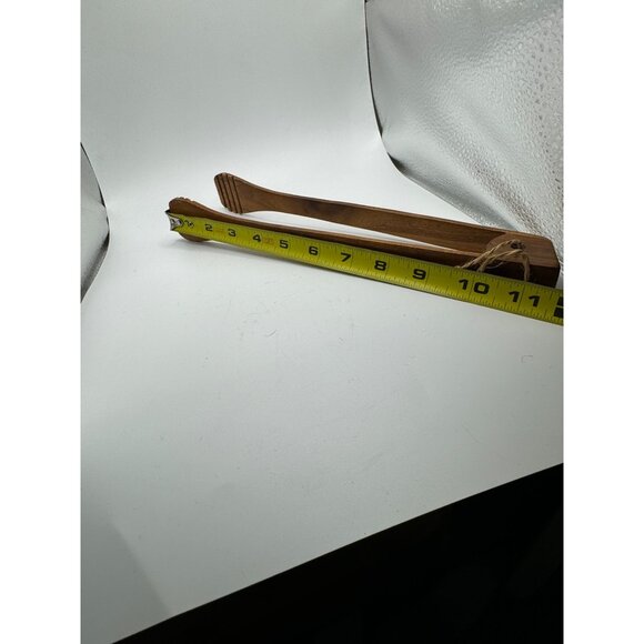 Handcrafted Wooden Kitchen Tongs With Grooved Tips & Hole For Hanging cooking - Picture 8 of 8